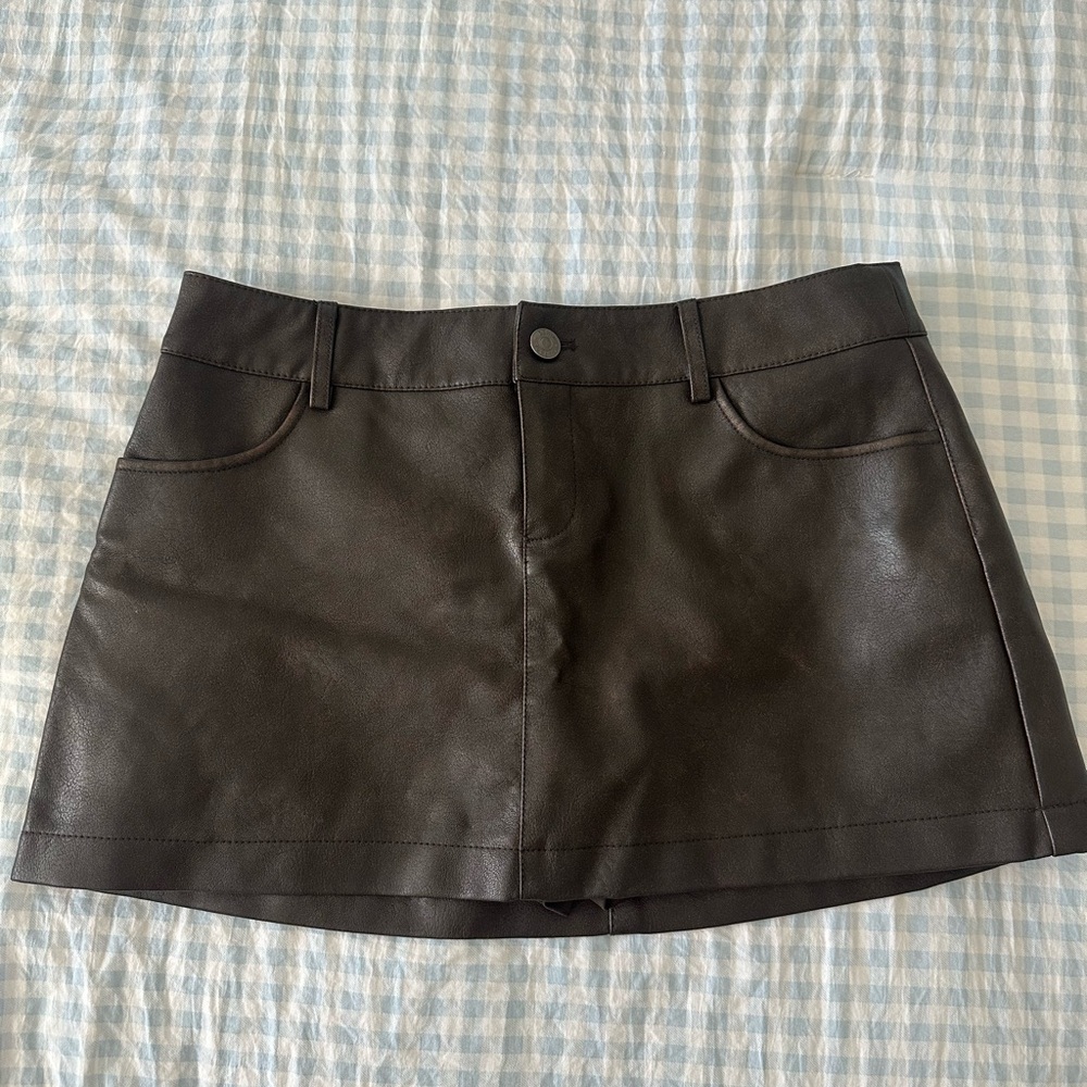 Garage Leather Mini Skirt